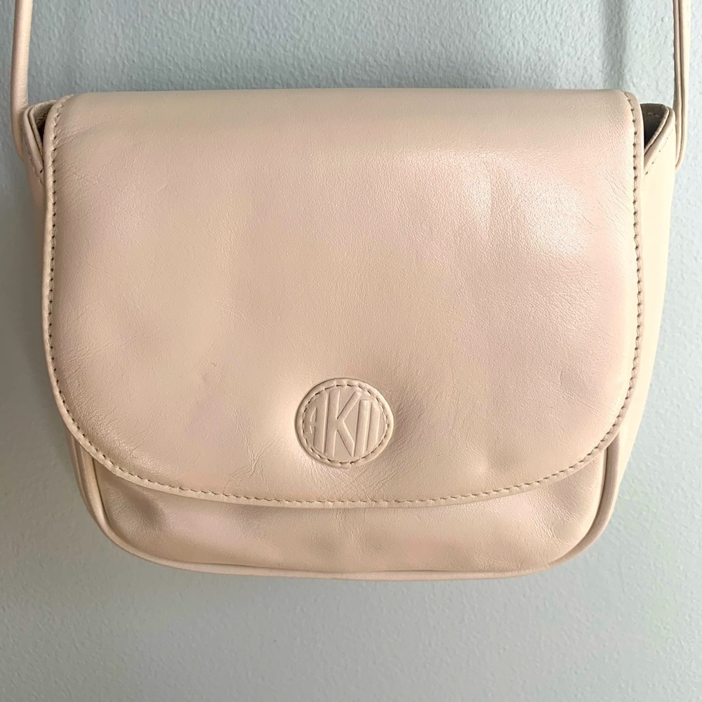 Anne Klein white leather crossbody purse
